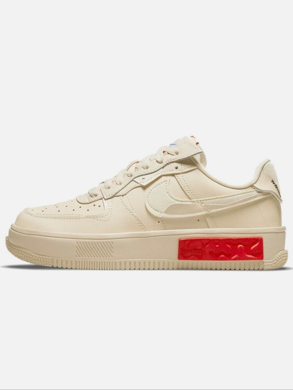 Nike Air Force 1 Fontanka Sneakers In Pearl White With Red Midsole Pop Of Color